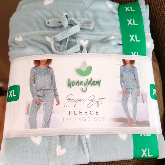 Honeydew Intimates Other - Honeydew fleece pajama set, prickly pear color with heart pattern, women's XL